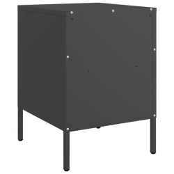 Szafki nocne, 2 szt., czarne, 36x39x50,5 cm, stal walcowana