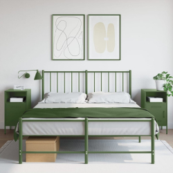 Szafki nocne, 2 szt., oliwkowe, 36x39x68 cm, stal walcowana