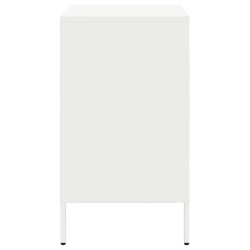 Szafki nocne, 2 szt., białe, 36x39x68 cm, stal walcowana