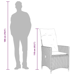 11-cz. zestaw mebli ogrodowych bistro z poduszkami, szary