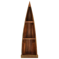 Drewniana szafka w kształcie łódki, 39x27x127 cm, drewno