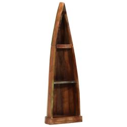 Drewniana szafka w kształcie łódki, 39x27x127 cm, drewno