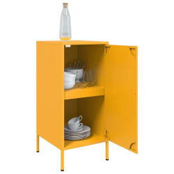 Szafki, 2 szt., musztarda, 36x39x79 cm, stal walcowana na zimno