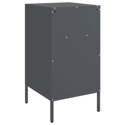 Szafki nocne, 2 szt., antracytowe, 36x39x68 cm, stal walcowana