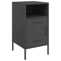 Szafki nocne, 2 szt., czarne, 36x39x68 cm, stal walcowana