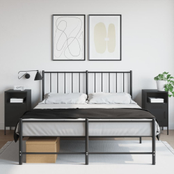Szafki nocne, 2 szt., czarne, 36x39x68 cm, stal walcowana