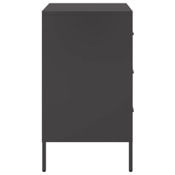 Szafki nocne, 2 szt., czarne, 36x39x68 cm, stal walcowana