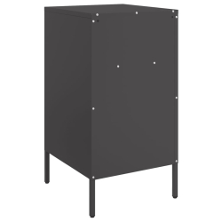 Szafki nocne, 2 szt., czarne, 36x39x68 cm, stal walcowana
