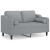 2-osobowa sofa z poduszkami, jasnoszara, 120 cm, tkanina