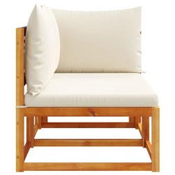 Sofa ogrodowa z poduszkami, 2-osobowa, lite drewno akacjowe