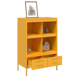 Szafka, musztardowa, 68x39x101,5 cm, stal walcowana na zimno