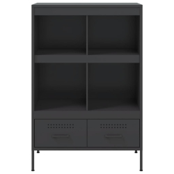 Szafka, czarna, 68x39x101,5 cm, stal walcowana na zimno