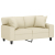 2-osobowa sofa z poduszkami, kremowa, 120 cm, sztuczna skóra