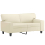 2-osobowa sofa z poduszkami, kremowa, 120 cm, sztuczna skóra