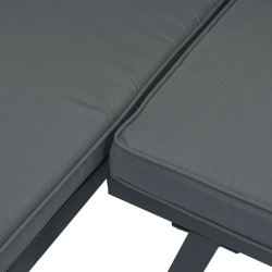 3-cz. zestaw mebli do ogrodu, z poduszkami, czarne aluminium
