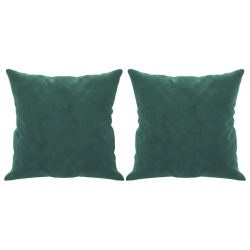 2-osobowa sofa z poduszkami, ciemnozielona, 120 cm, aksamit