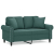 2-osobowa sofa z poduszkami, ciemnozielona, 120 cm, aksamit