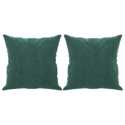 3-osobowa sofa z poduszkami, ciemnozielona, 180 cm, aksamit