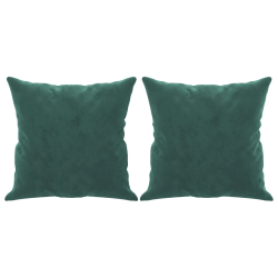 2-osobowa sofa z poduszkami, ciemnozielona, 140 cm, aksamit