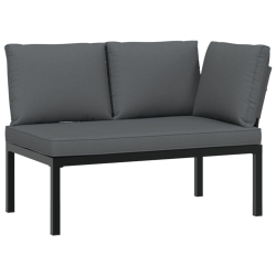 2-cz. zestaw mebli do ogrodu, z poduszkami, czarne aluminium