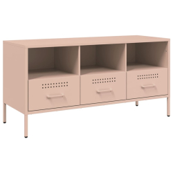 Szafka RTV, różowa, 100,5x39x50,5 cm, stal walcowana na zimno