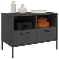 Szafka RTV, czarna, 68x39x50,5 cm, stal walcowana na zimno