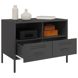 Szafka RTV, czarna, 68x39x50,5 cm, stal walcowana na zimno