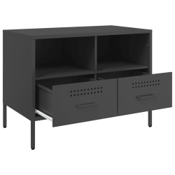 Szafka RTV, czarna, 68x39x50,5 cm, stal walcowana na zimno