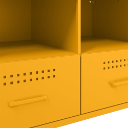 Szafki RTV, 2 szt., musztardowe, 68x39x50,5 cm, stal walcowana