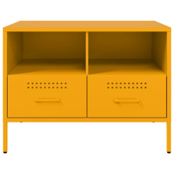 Szafki RTV, 2 szt., musztardowe, 68x39x50,5 cm, stal walcowana