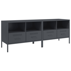 Szafki pod TV, 2 szt., antracytowe, 68x39x50,5 cm, stal