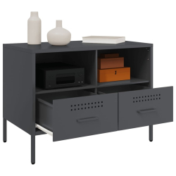 Szafki pod TV, 2 szt., antracytowe, 68x39x50,5 cm, stal