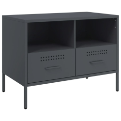 Szafki pod TV, 2 szt., antracytowe, 68x39x50,5 cm, stal