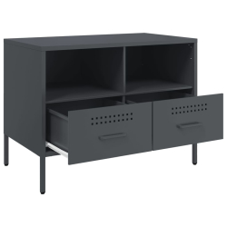 Szafki pod TV, 2 szt., antracytowe, 68x39x50,5 cm, stal