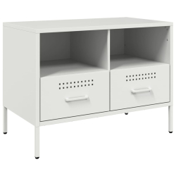 Szafki RTV, 2 szt., białe, 68x39x50,5 cm, stal walcowana