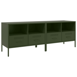 Szafki RTV, 2 szt., oliwkowe, 68x39x50,5 cm, stal walcowana