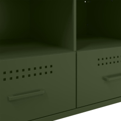 Szafki RTV, 2 szt., oliwkowe, 68x39x50,5 cm, stal walcowana