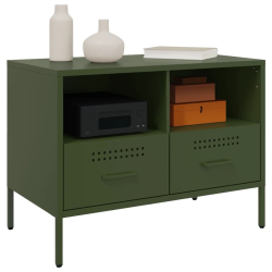 Szafki RTV, 2 szt., oliwkowe, 68x39x50,5 cm, stal walcowana