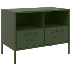 Szafki RTV, 2 szt., oliwkowe, 68x39x50,5 cm, stal walcowana