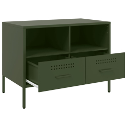 Szafki RTV, 2 szt., oliwkowe, 68x39x50,5 cm, stal walcowana