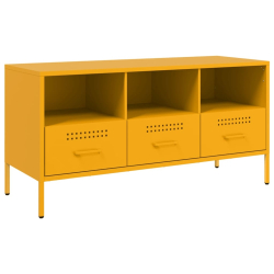 Szafka RTV, musztardowa, 100,5x39x50,5 cm, stal walcowana
