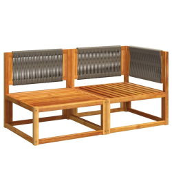 Sofa ogrodowa z poduszkami, 2-osobowa, lite drewno akacjowe