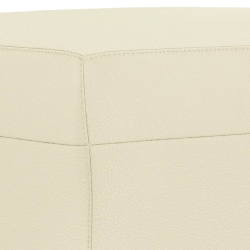 3-cz komplet wypoczynkowy z poduszkami, kremowy, sztuczna skóra