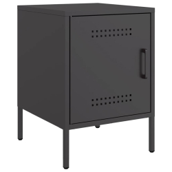 Szafki nocne, 2 szt., czarne, 36x39x50,5 cm, stal