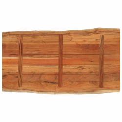 Blat stołu, 100x60x2,5 cm, drewno akacjowe, naturalna krawędź