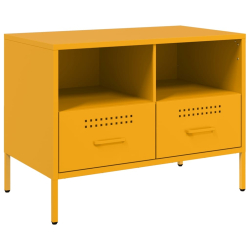 Szafka RTV, musztardowa, 68x39x50,5 cm, stal walcowana na zimno