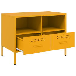 Szafka RTV, musztardowa, 68x39x50,5 cm, stal walcowana na zimno