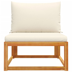 Ogrodowa sofa bez podłokietników, z poduszkami, drewno akacjowe