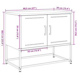 Szafka pod telewizor, oliwkowa, 68,5x39x60,5 cm, stalowa