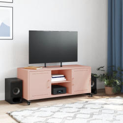 Szafka RTV, różowa, 100,5x39x43,5 cm, stal walcowana na zimno